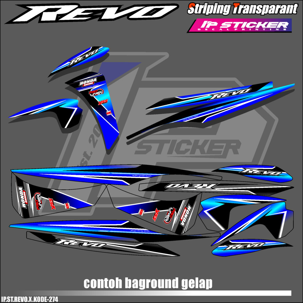 STIKER STRIPING MOTOR HONDA REVO X - STRIPING VARIASI REVO X STIKER LIST GRAFIK SIMPLE WARNA