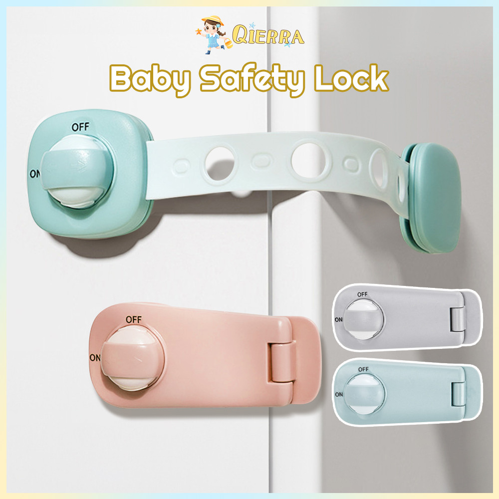 Qierra Kunci Pengaman Bayi Kunci Kulkas Kunci Pintu Laci Kabinet Klip Kunci Pengaman Pintu Kulkas