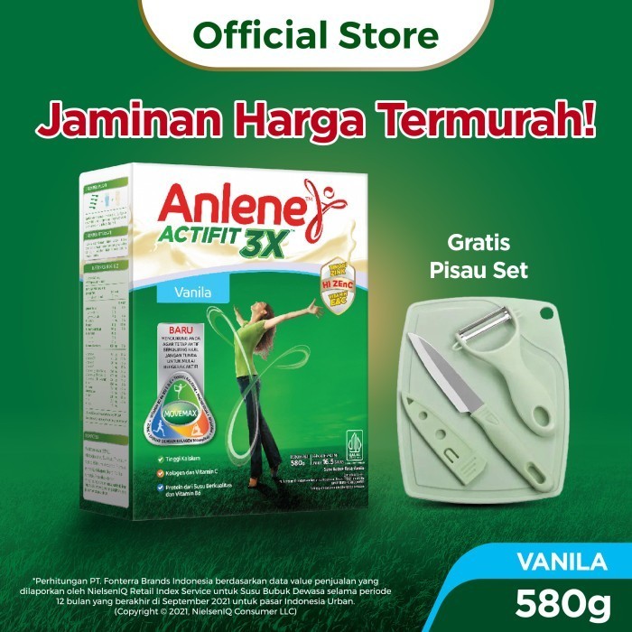 

TERJUAL Anlene Actifit 3X Susu Bubuk Dewasa Vanila 590g Free Gift - Pisau Set