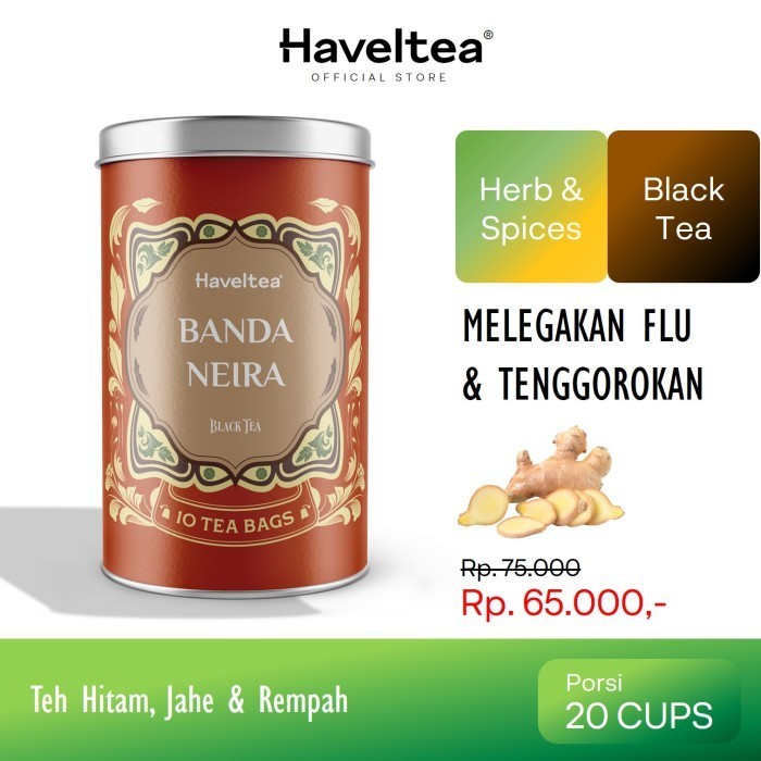 

TERJUAL BANDA NEIRA | Big Tin | Haveltea | Teh Rempah Herbal | Teh Hitam Jahe - LooseLeaf 30Gr