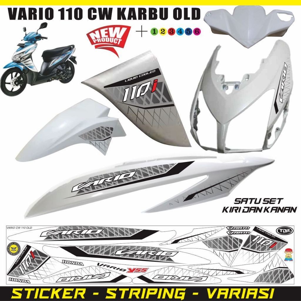 VARIASI LIS MOTOR STRIPING MOTOR HONDA  VARIO 110 KARBU VARIASI STIKER VARIO CW 110 CARBU/  VARIO OL