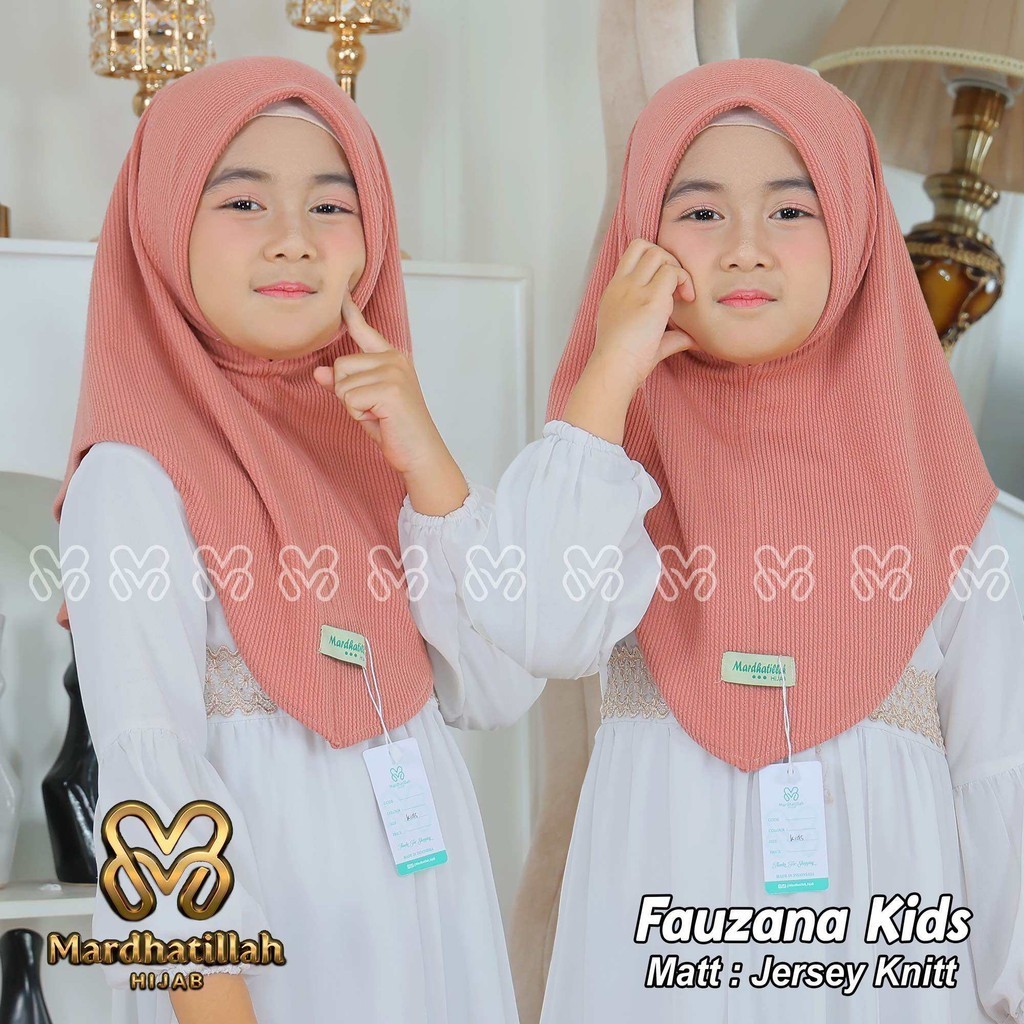 Fauzana kids Kerudung jersey knitt anak pet antem by mardhatillah hijab
