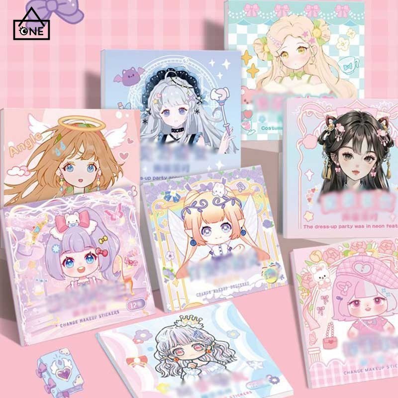 

COD❤️Buku Stiker Stiker Putri Berdandan Buku Puzzle Mainan Anak Stiker Gaya Lucu