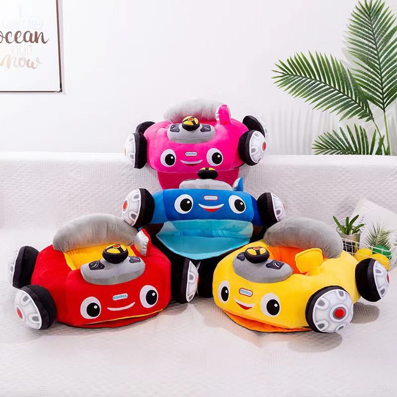 New Cartoon Car Children's Sofa Baby Safety Learning Seat Anti-fall Sofa Plush Toy Chair for Baby  S