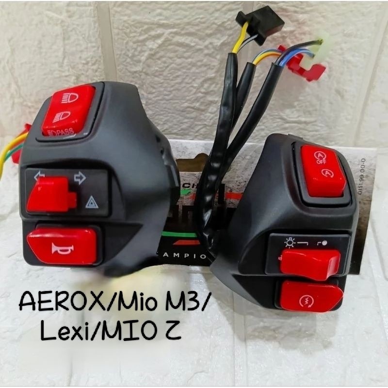 Saklar Set Hazard Vietnam Blacklist Tombol Merah Hitam Biru Yamaha NVX Aerox Lexi M3 Mio Z Soul gt