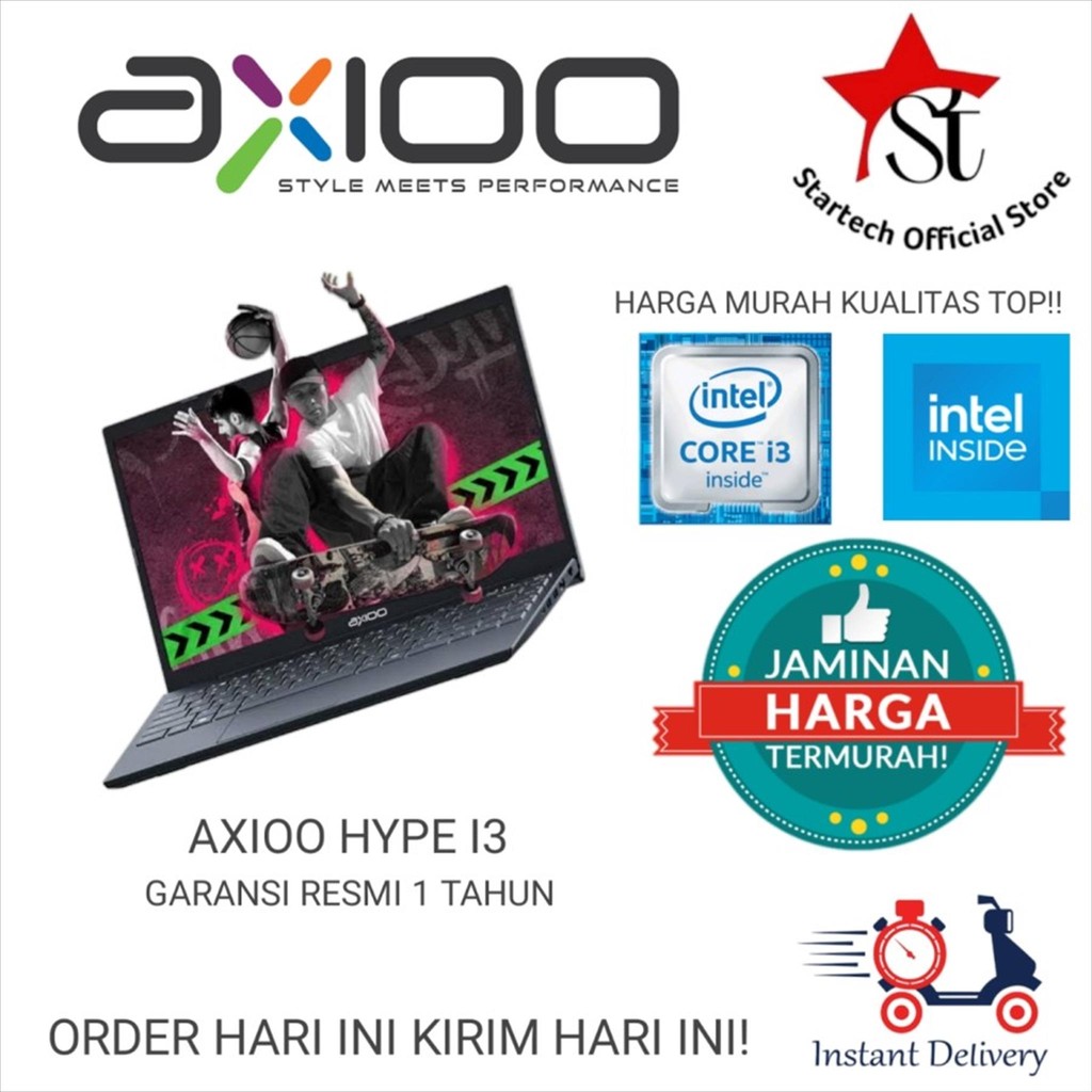 AXIOO HYPE 3 G11 CORE I3 1125G4 RAM 8GB SSD 256GB Pre installed W11 FHD IPS
