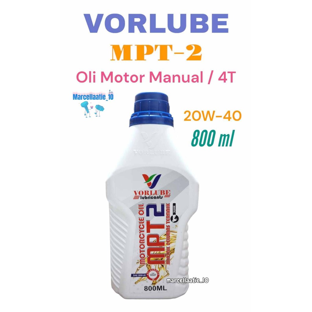 VORLUBE MPT2 MPT-2 OLI MESIN MOTOR MATIC 20W-40 800ML OLI MOTOR METIK MURAH 800 ML 0.8L OLI MOTOR MA