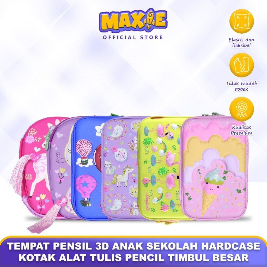 

Tempat Pensil 3D Anak Sekolah Hardcase Kotak Alat Tulis Pencil Timbul Besar