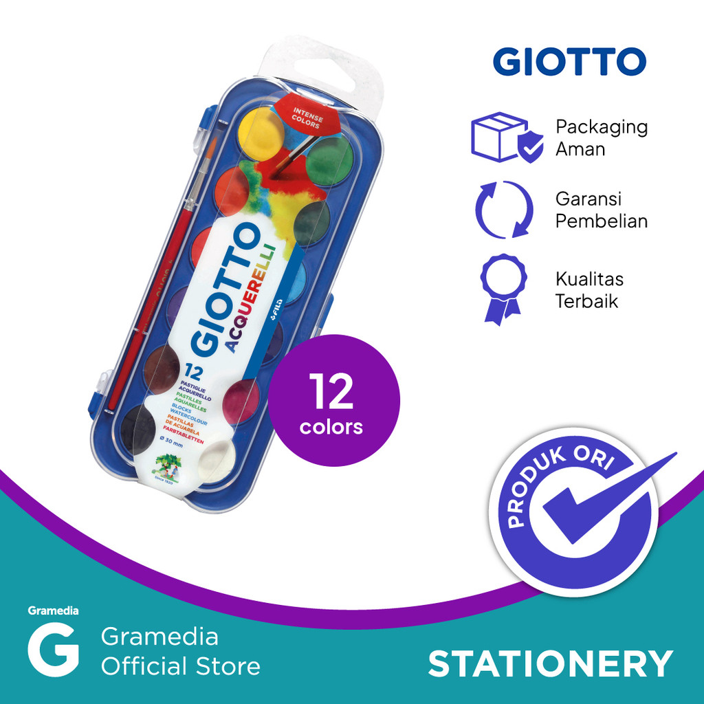 

Giotto Watercolor Blocks 30Mm 12 Cols