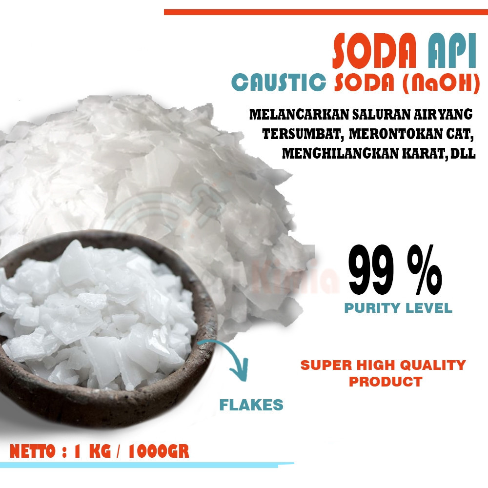 Soda Api / Obat Anti Sumbat 1 Kg/ Perontok Cat/ Penghancur Mampet Saluran Pipa Air / NaOH/ Pembersih
