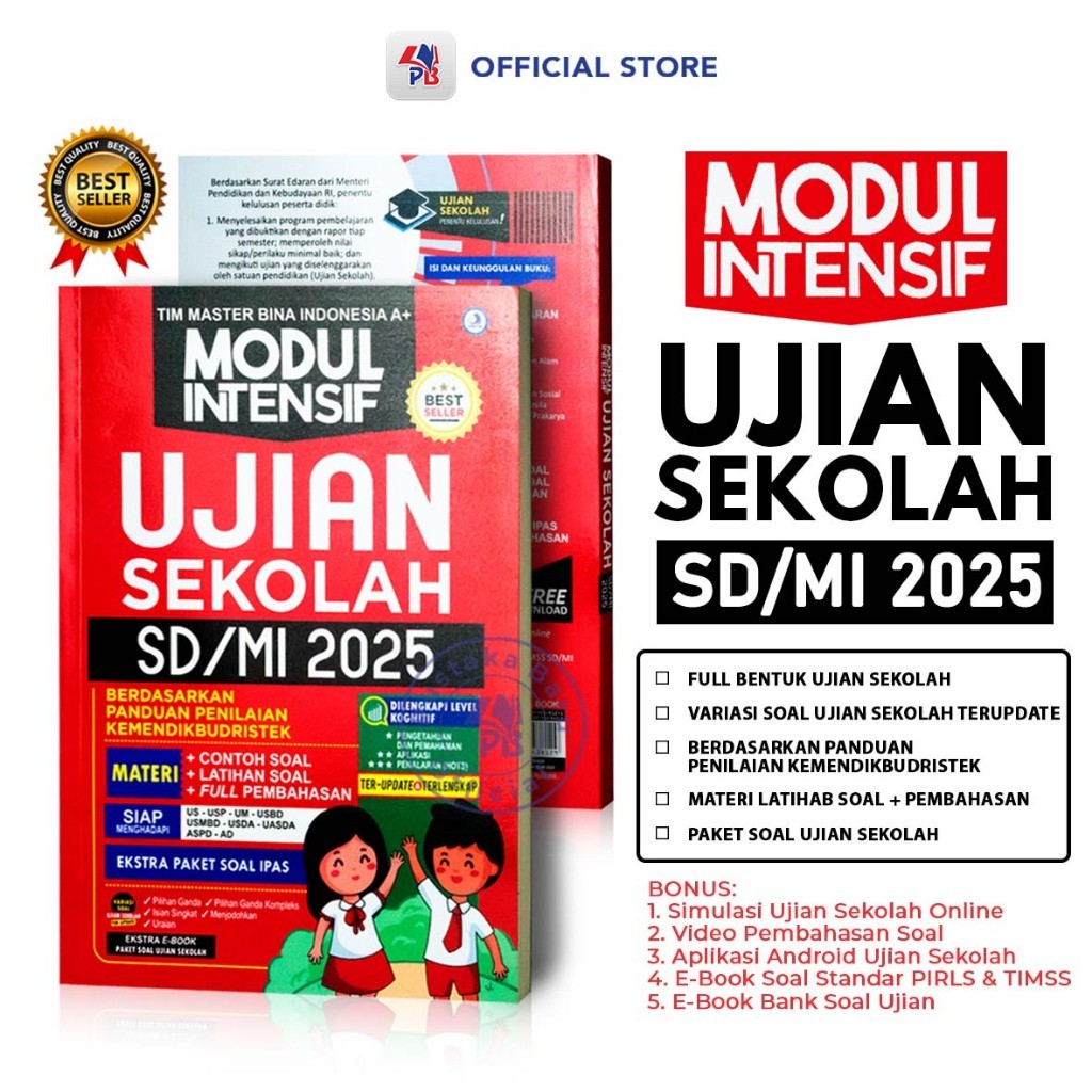Buku Ujian Sekolah SD MI / Modul Intensif Ujian Sekolah SD/MI 2025 / Kompas Ilmu