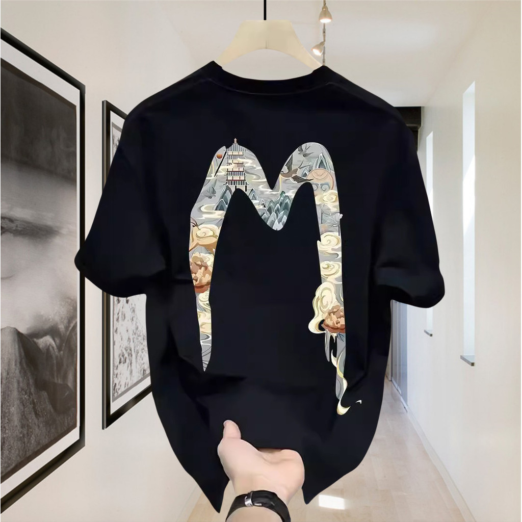 [COD  Katun 210g]  Outlets Evisu 210g  Heavyweight Kaos  Fit T Shirt Pria Wanita Graphic Tee - Offic