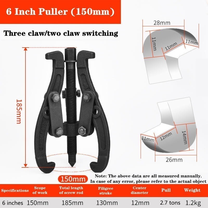 

rtc Treker Bearing 3 Kaki 4" 6" Inch Gear Puller 3 Jaw Tracker Alat Melepas Bearing Gear Dapat Danti