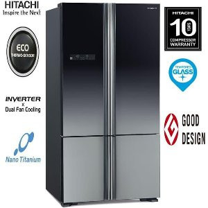 Kulkas Hitachi 4 Pintu Type: RWB-80PGD5 Mirror Glass (Khusus Medan)