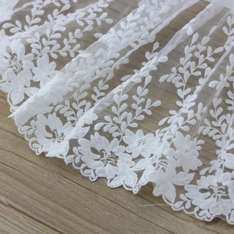

(1 Yard/lot) 30cm White Mesh Water-Soluble lace Fabric Mesh Woven Belt Clothing Accessories High-quality Wedding Headdress DIY
