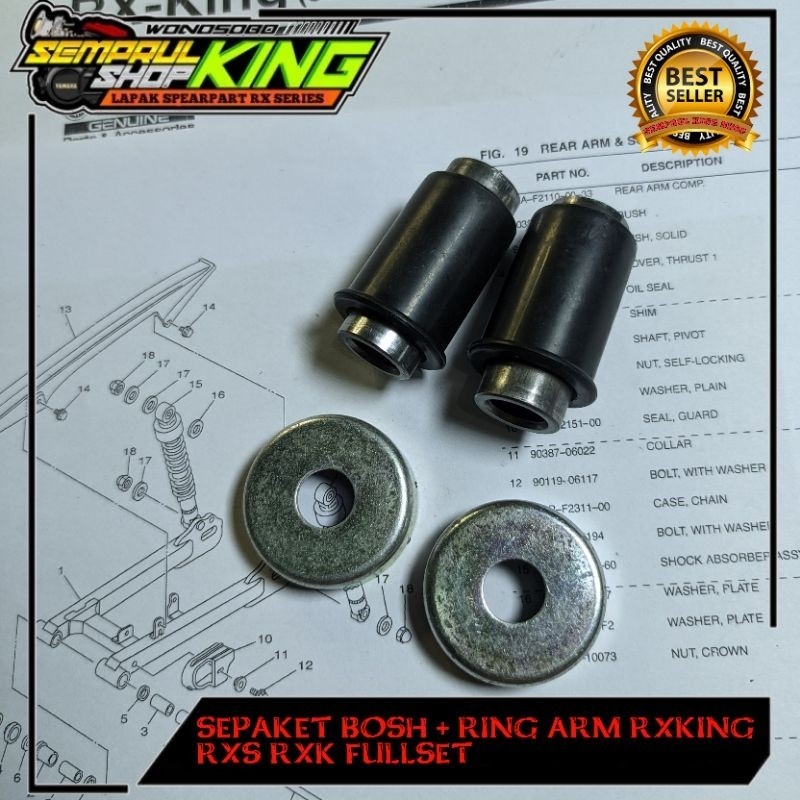 1 Paket Bosh boshing Arm Rx king Fullset mangkok swing arm Rx king rxs rxk yt komplit