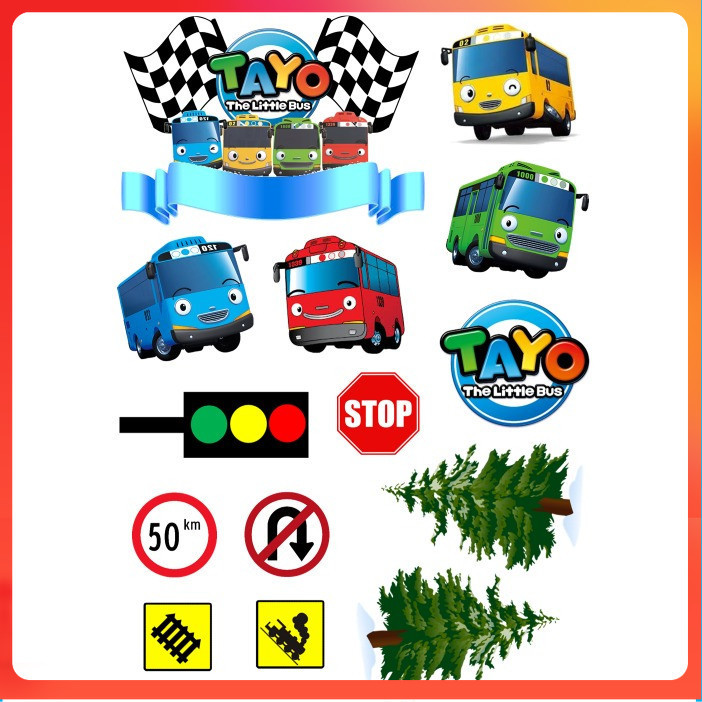 Topper TAYO/Hiasan Kue ULTAH Karakter TAYO Custom Toko_ARsha