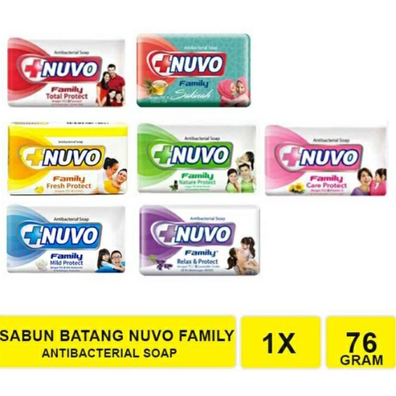 Sabun Nuvo Family Batang All Varian 76 Gram / Sabun Mandi Nuvo