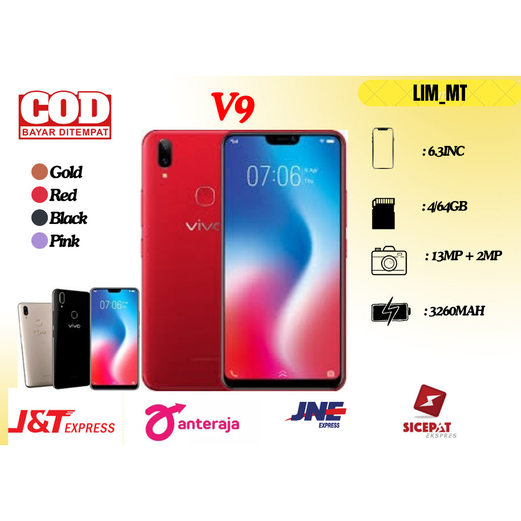 [Handphone] VIVO V9 RAM 4/64 FULLSET SMARTPHONE MURAH BERGARANSI