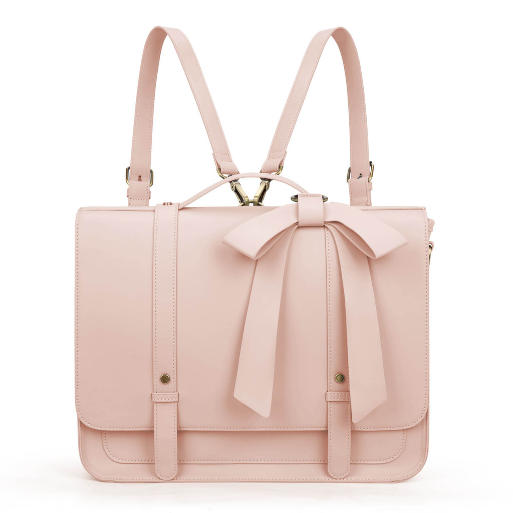 

ECOSUSI Bags for Women Handbags Briefcase PU Leather 14'' Laptop Satchel Female Square Shoulder Bag for College Travel