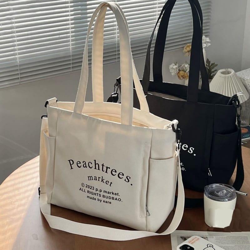 Totebag Peatres Model Korea dengan Resleting dan Bahan D300 Berkualitas Premium