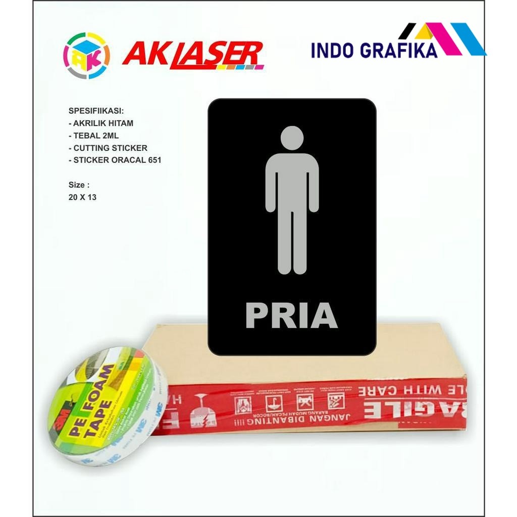 

Akrilik Custom Sign Toilet Pria Tipe 3 Acrylic Signage Sticker Signboard