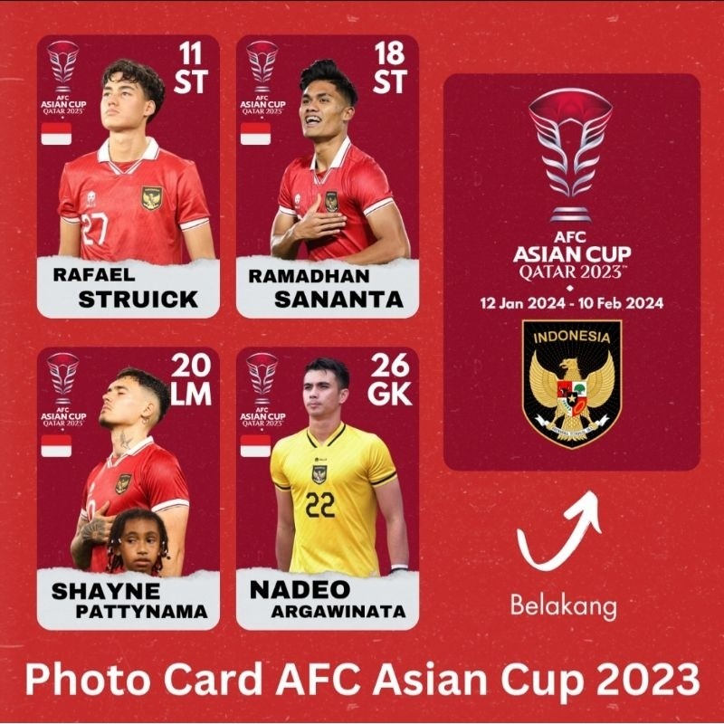 Photocard Timnas Indonesia 2023, kartu timnas indonesia