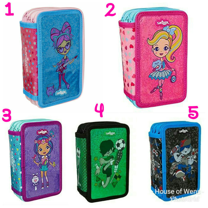 

New Arrival SMIGGLE SQUAD TRIPLE PENCIL CASE KIT - TEMPAT PENSIL SET SMIGGLE - Hijau Tua
