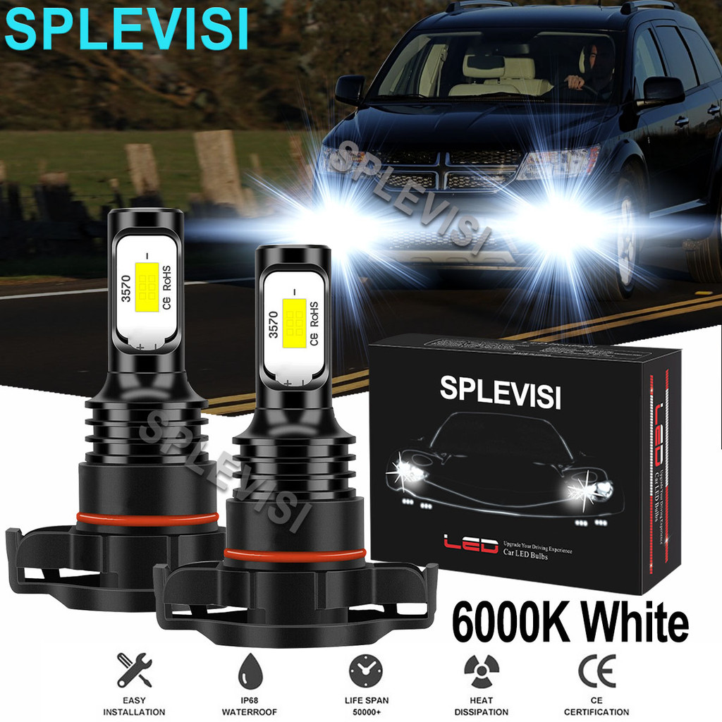 2x70W White Car LED Fog Light Bulbs 6000K  For Dodge Journey 2010-2019  Dodge Challenger 2011-2014 D