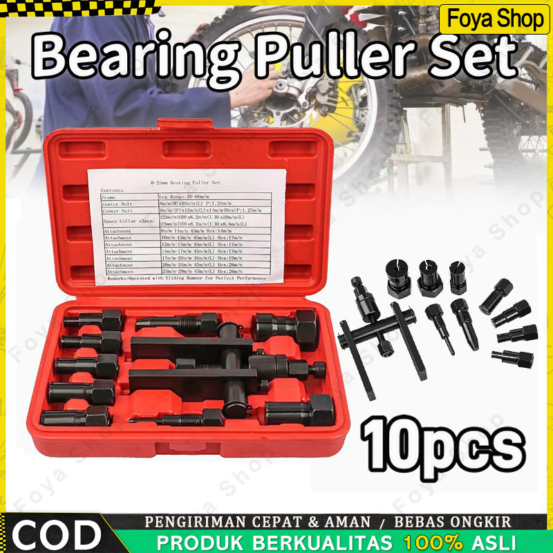 10pcs Tracker bearing PullerSet Treker Pencabut Bearing Set Treker Cabut Bearing Dalam Treker Pembuk