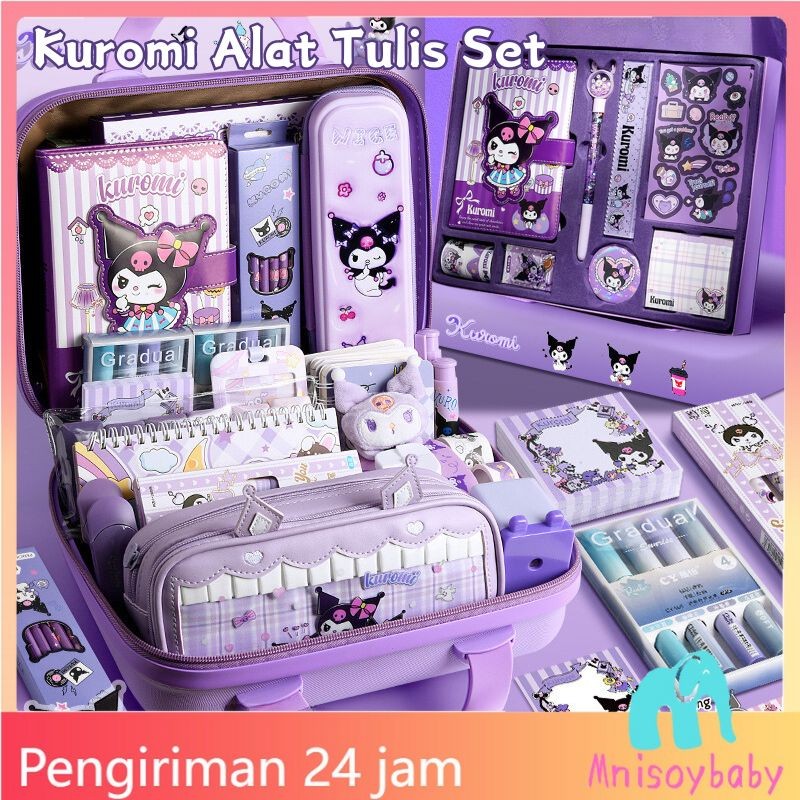 

【Penjual Lokal】Kuromi Kotak Hadiah Mewah Alat Tulis Set/Kuromi Stationery Untuk Hadiah Anak Sekolah Set/Kotak Pensil set/Anak Perlengkapan Sekolah/Sanrio 9 IN 1 Gift box Alat Tulis Set