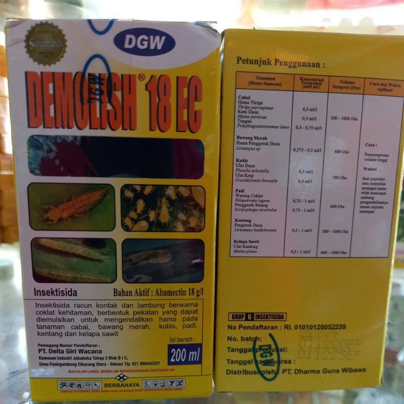 DEMOLISH 18 EC 200 ML INSEKTISIDA (BONUS KAOS / TOPI) / DEMOLISH 200ML