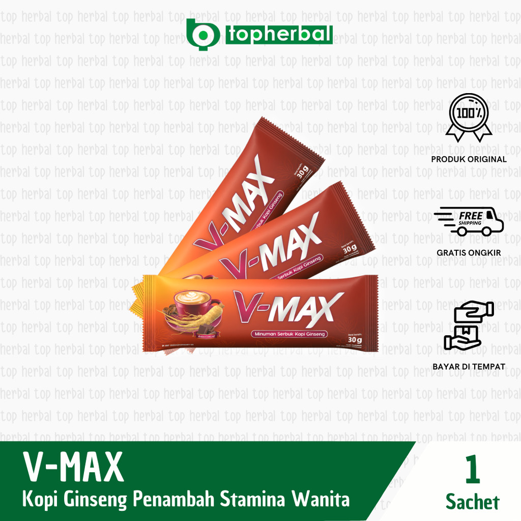 

Kopi Stamina Penambah Gairah Sexsual Wanita Tahan Lama V-MAX Kopi Ginseng 1 Sachet @30 Gram