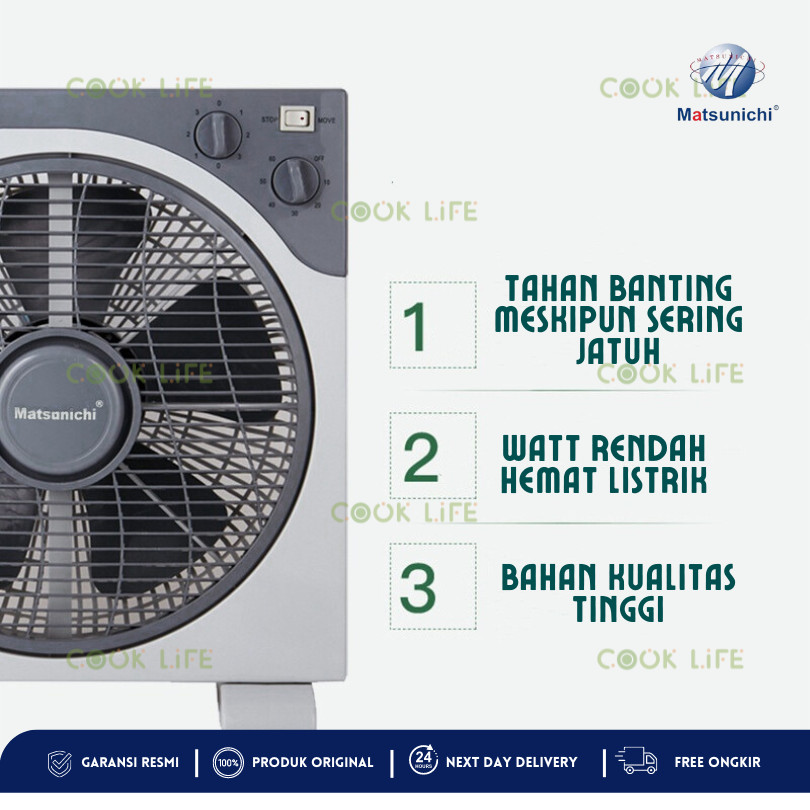 Kipas Angin Kotak Matsunichi Garansi Resmi Box Fan Matsunichi Guarantee Kipas Angin Duduk Kotak