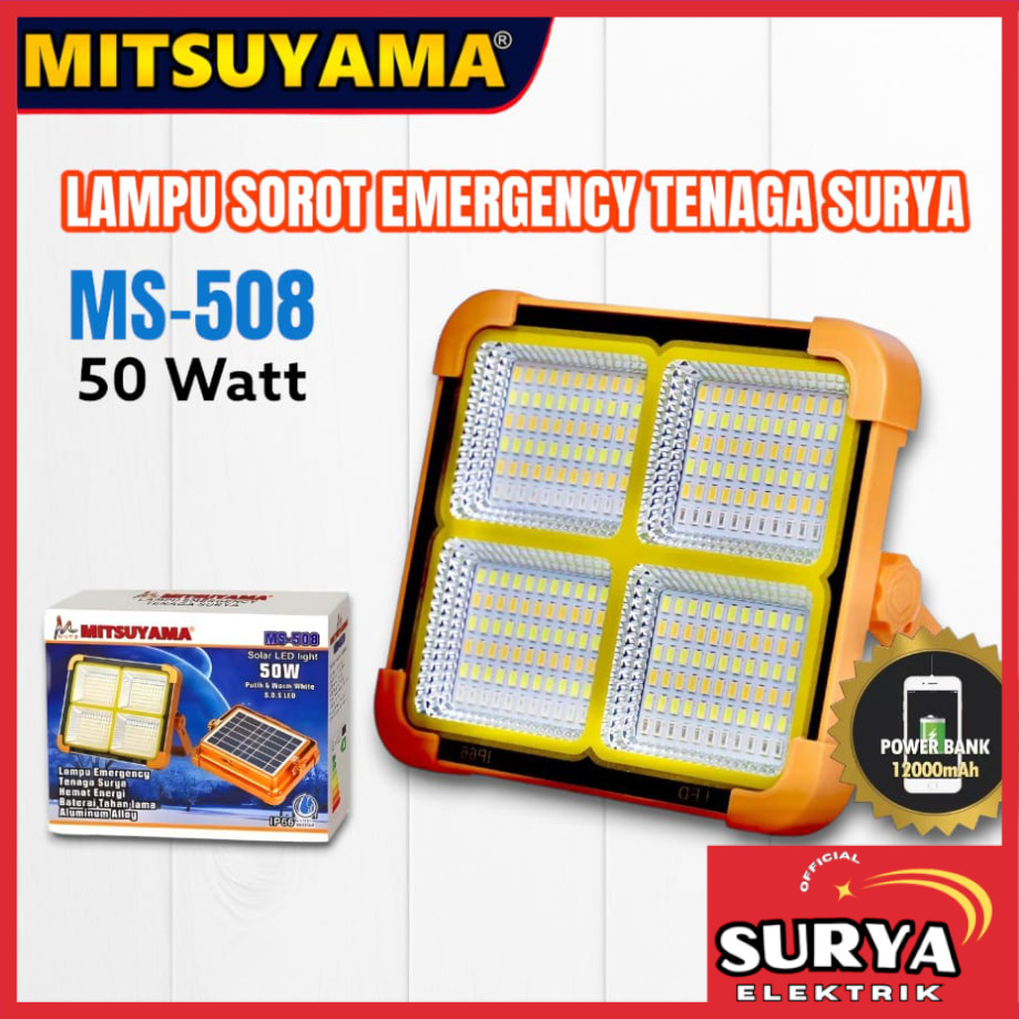 Lampu Sorot Tembak MITSUYAMA MS 508 Emergency Solar Cell Multifungsi