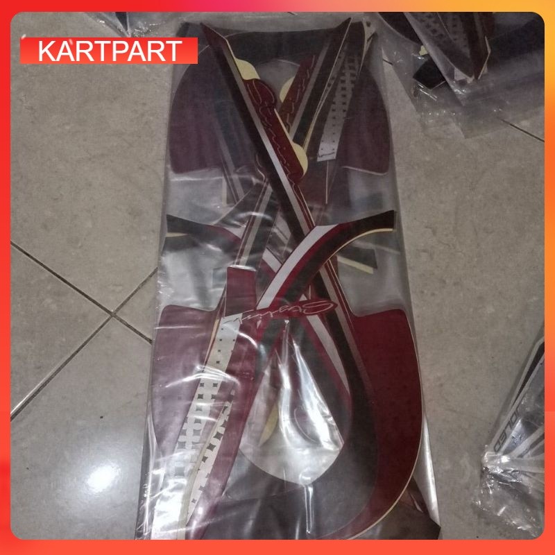 striping stiker les body Scoopy 2023 stylish merah doff bahan original