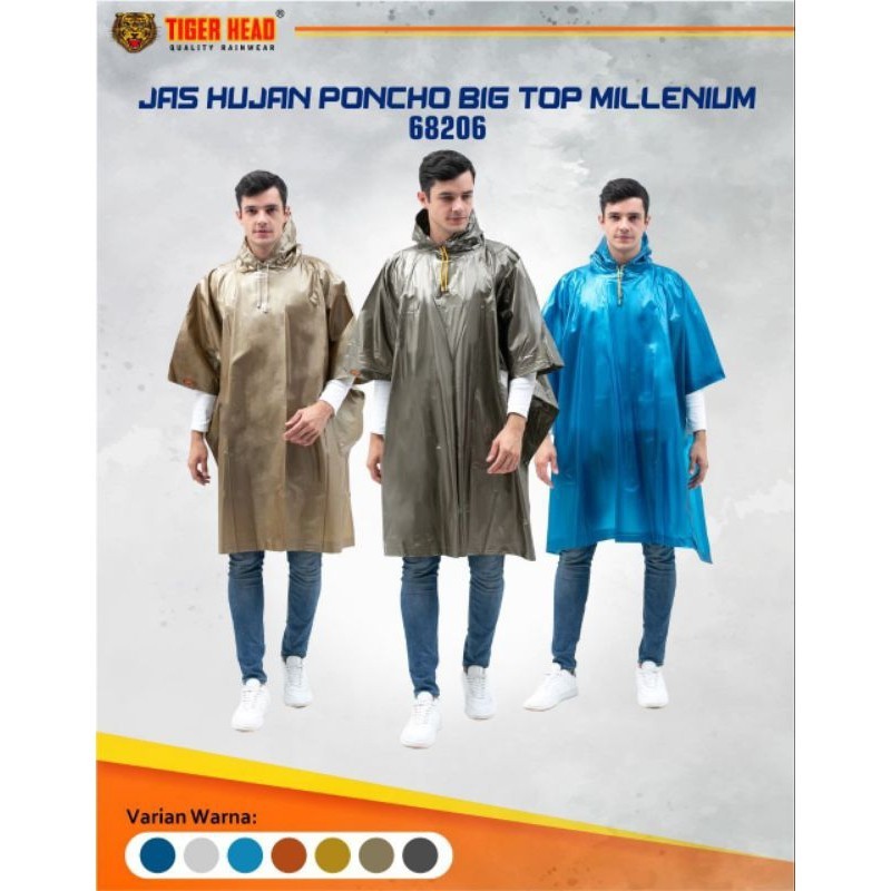 Jas Hujan PONCO BIG TOP Millenium TIGER HEAD 68206 / 68209 ORIGINAL - Toserbazaar