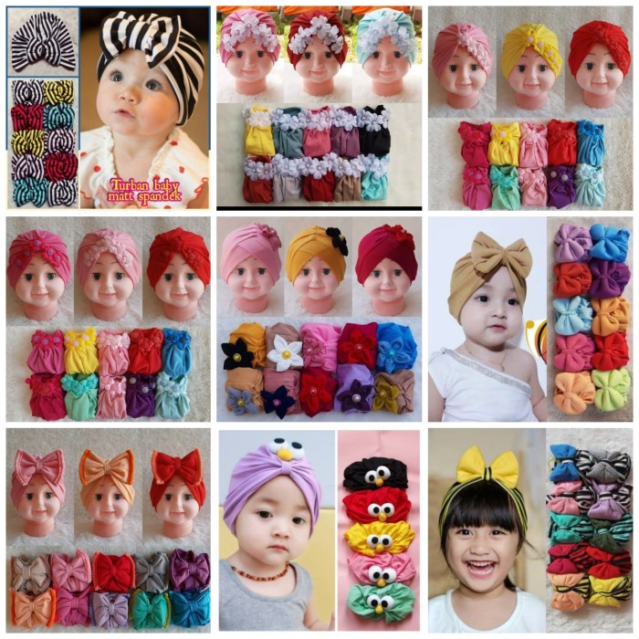 Paket 5pcs Turban Bayi 0-3pcs - Pita Salur