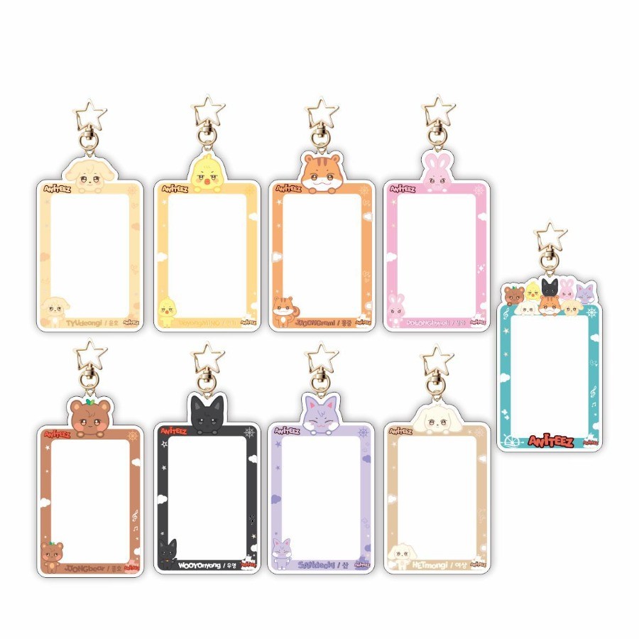 

KPOP ANITEEZ Merch Keychain for Women Men Kawaii Fashion Acrylic Photo Frame Key Ring Holder