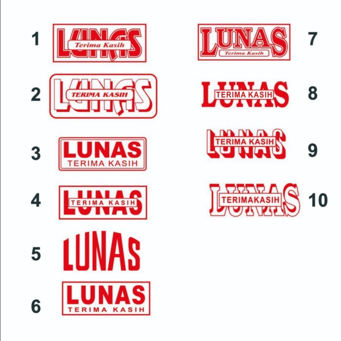 

stempel lunas varian design model persegi panjang