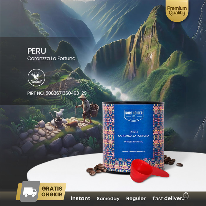 

Roux Northsider Kopi Arabika Peru Carranza La Fortuna Natural Organic Coffe - 100g, Giling Kasar