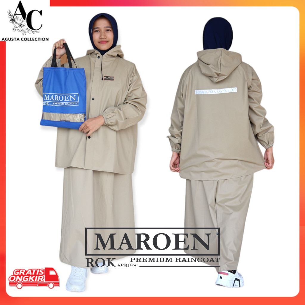 Musim Hujan / JAS HUJAN MAROEN JAKET ROK WANITA BAHAN PVC TEBAL LENTUR KUAT MURAH GROSIR JAS HUJAN W