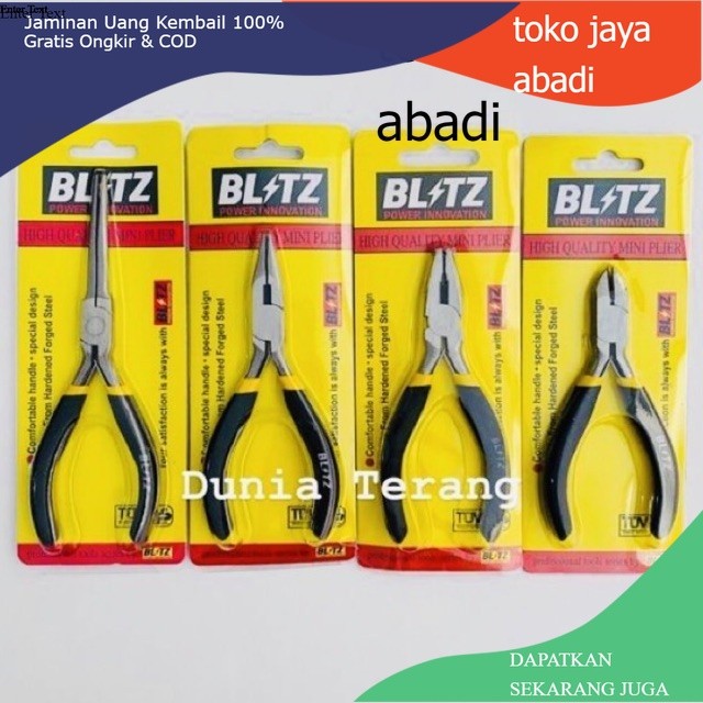 

Tang Mini BLITZ 4,5 in Lancip Knip Potong Kombinasi Kakaktua 5,5 - Long Nose Combination Cutting
