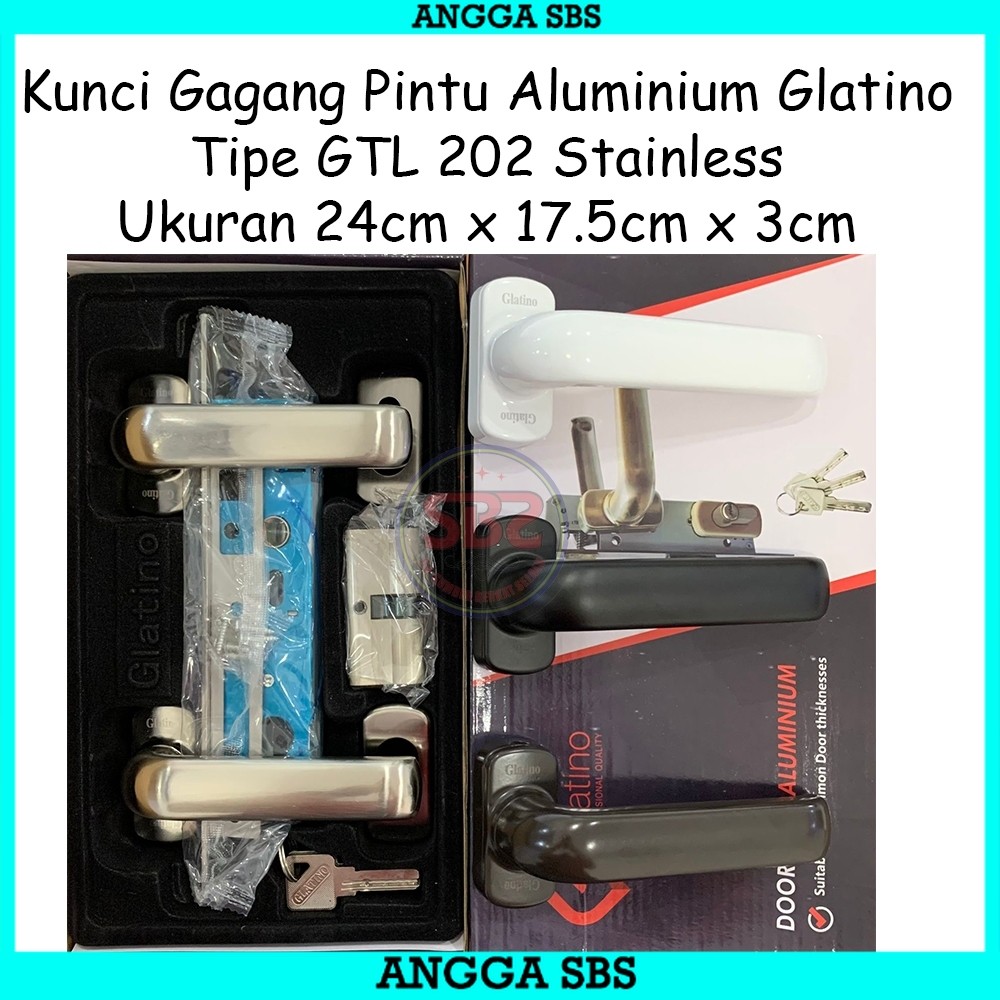 GLATINO Kunci 202 - Kunci Gagang Pintu Aluminium Glatino Tipe GTL 202 - KUNCI LEVER HANDLE 202 GLATI