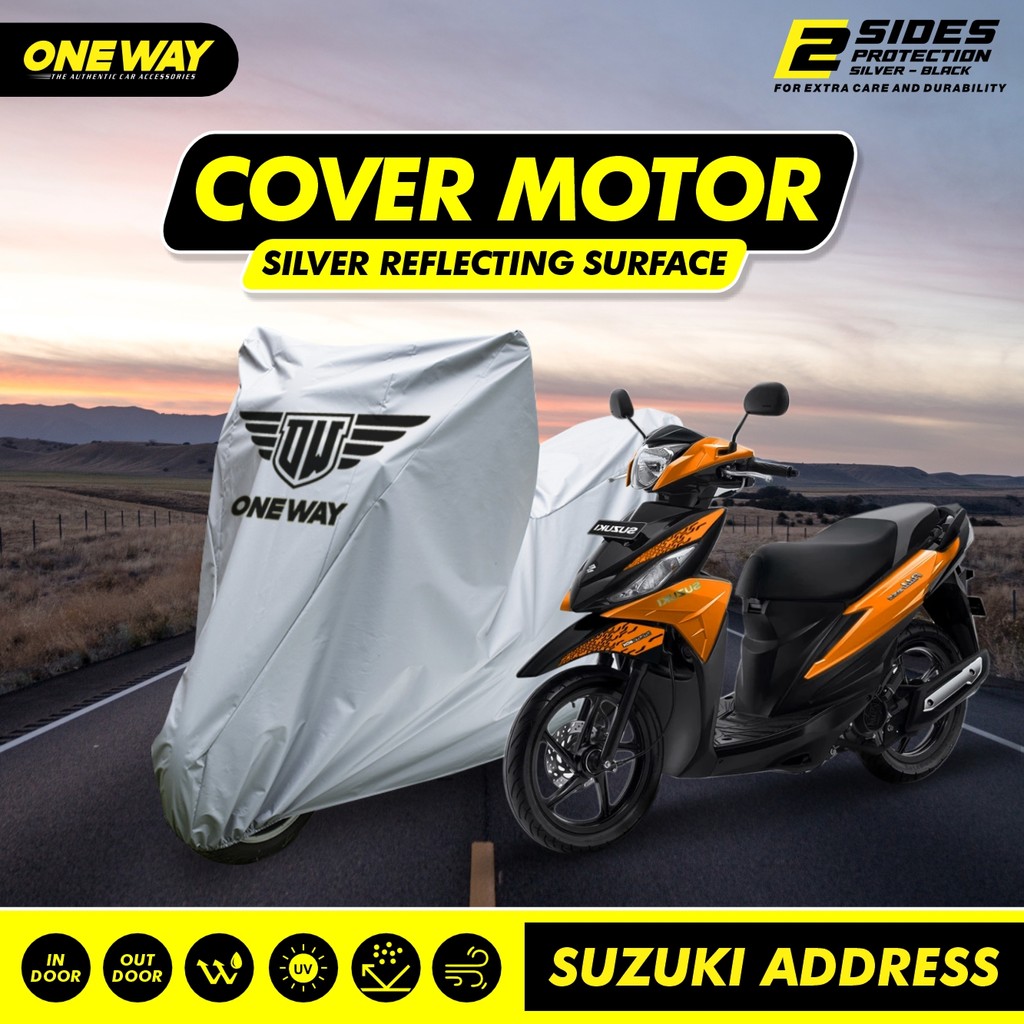 Sarung Cover Motor ONEWAY Silver SUZUKI ADDRESS Waterproof Anti Panas