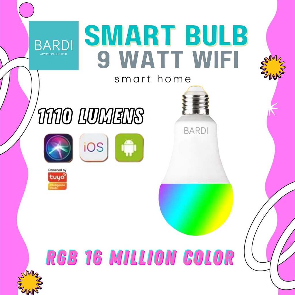 Bardi Lampu Pintar 9W / Smart Bulb / RGBWW / Wifi