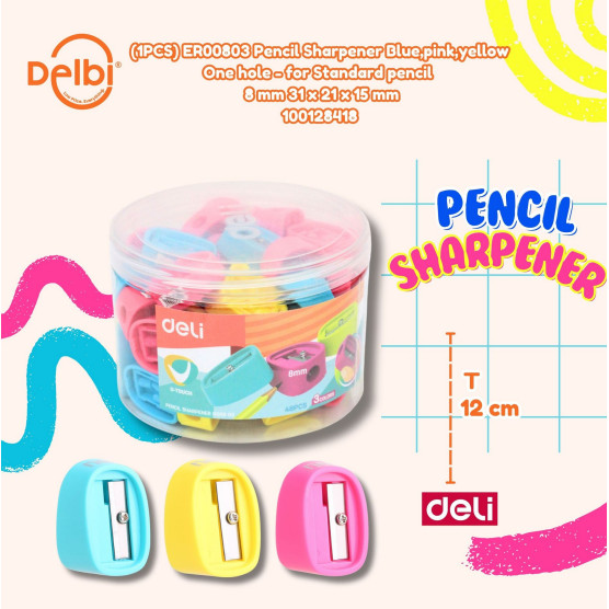 

RAUTAN DELI R-00803 (1 PCS) (1PCS) ER00803 Pencil Sharpener Blue,pink,yellow One hole - for Standard pencil 8 mm 31x21x15mm,