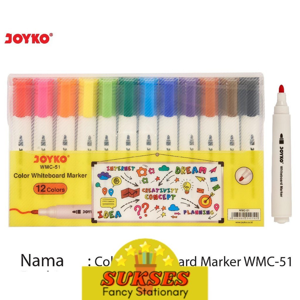 

Color Whiteboard Marker Spidol Warna Papan Tulis Joyko Wmc-51