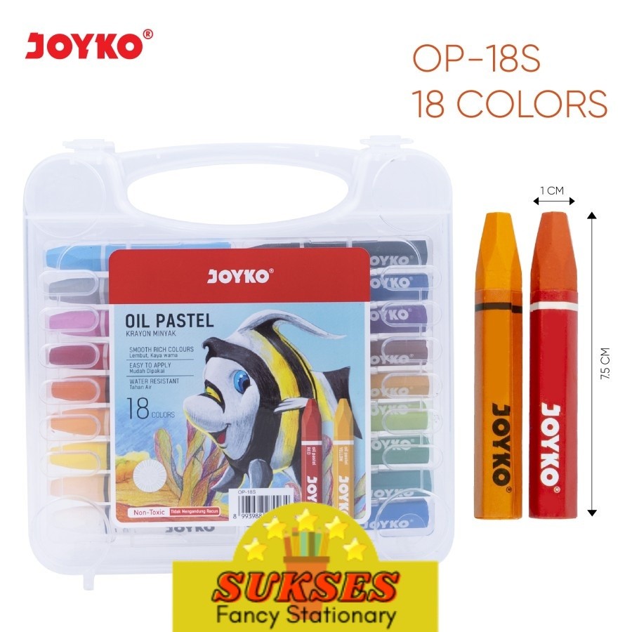 

Crayon Krayon Minyak Oil Pastel Joyko 18 Warna (Pp-case)