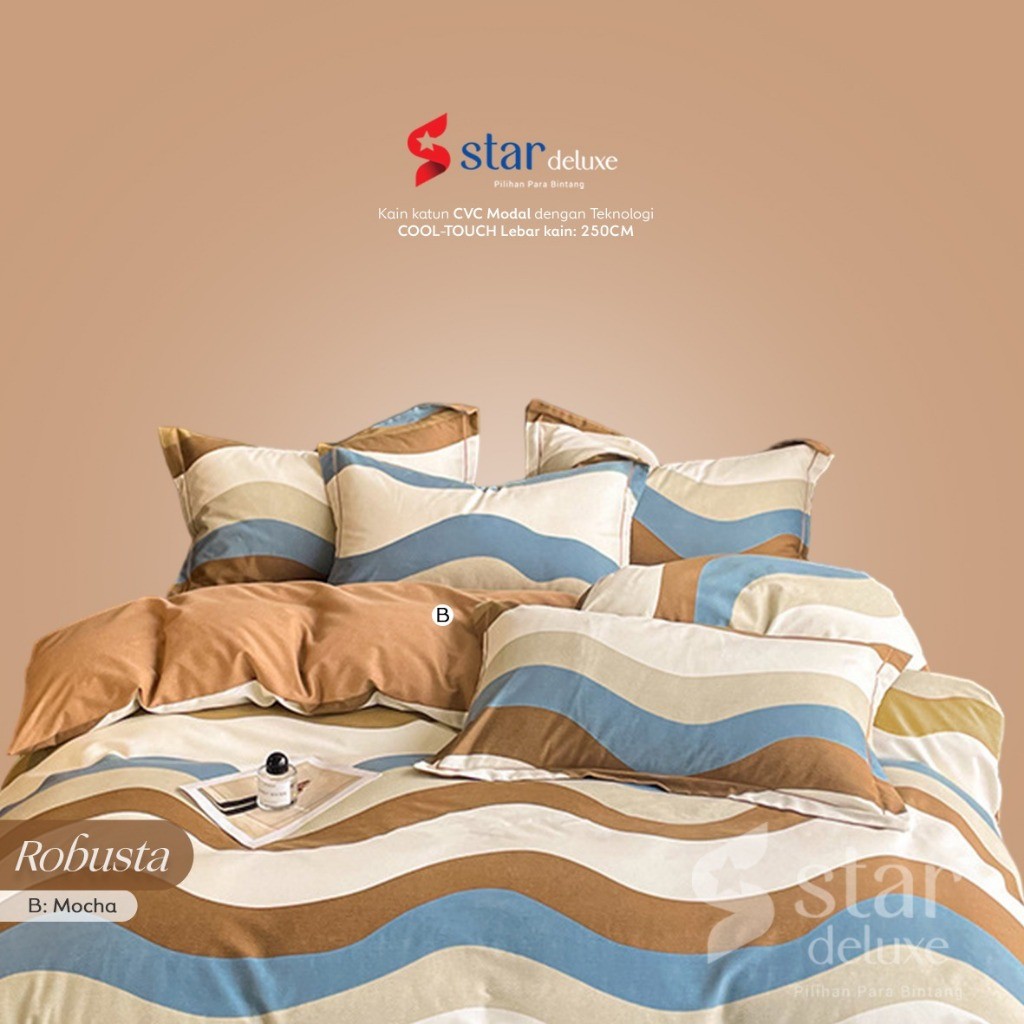 Bedcover Sprei Set Premium Star Deluxe Robusta Bernice Stuff Termurah & Terlaris